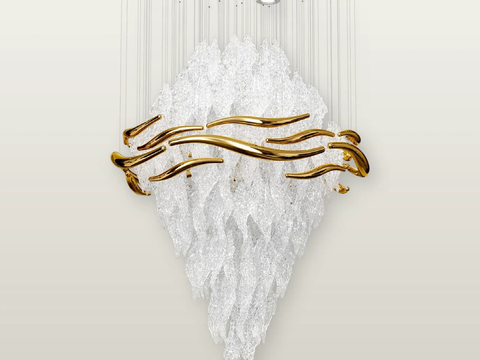 TPC-VL-FSL-L2 Frosty Leaves L2 Frosted Crystal Leaf Cascade construction detail