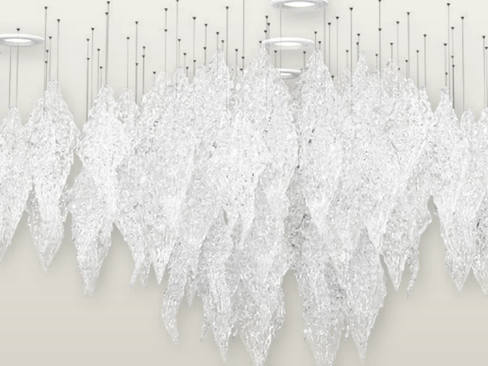 TPC-VL-FSL-M Frosty Leaves M Frosted Crystal Leaf Cascade material detail
