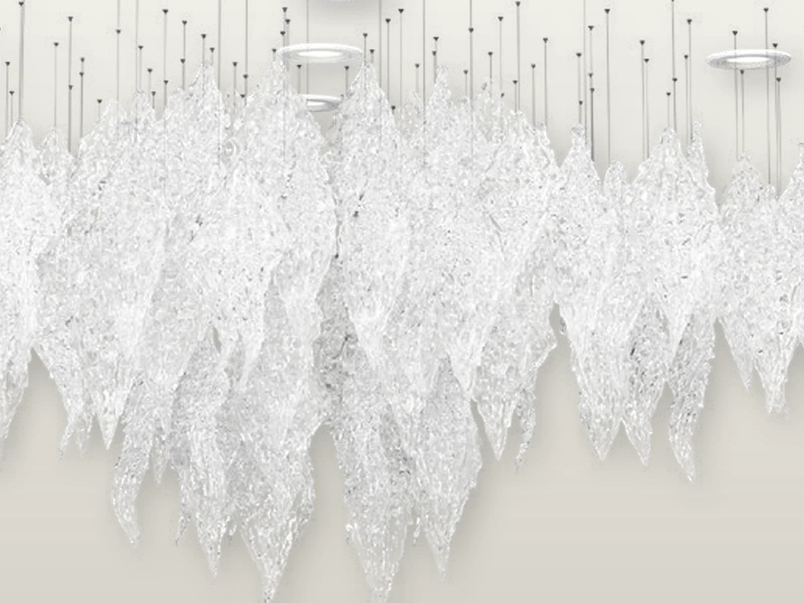 TPC-VL-FSL-M Frosty Leaves M Frosted Crystal Leaf Cascade construction detail
