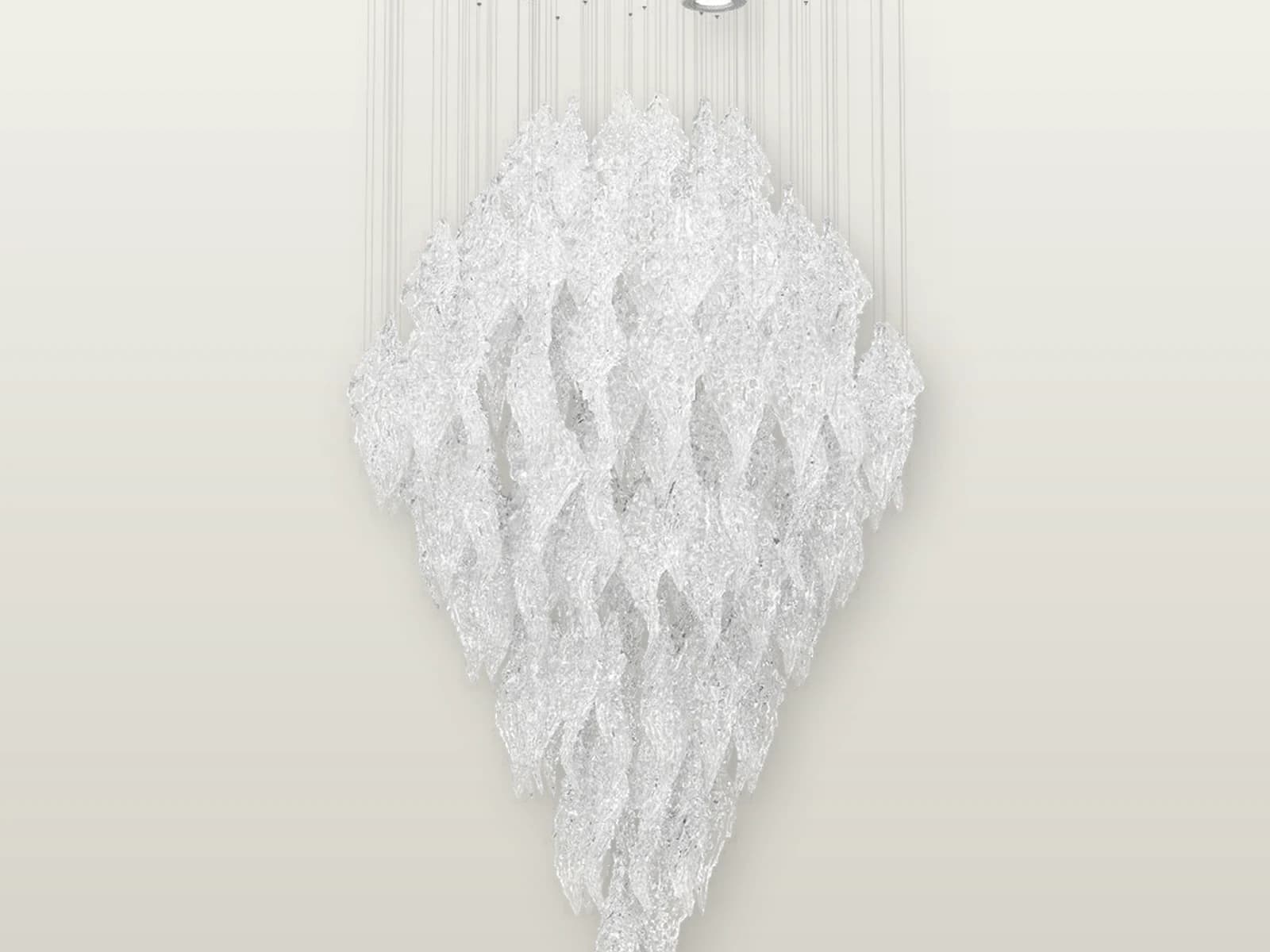 TPC-VL-FSL-S Frosty Leaves S Frosted Crystal Leaf Cascade construction detail