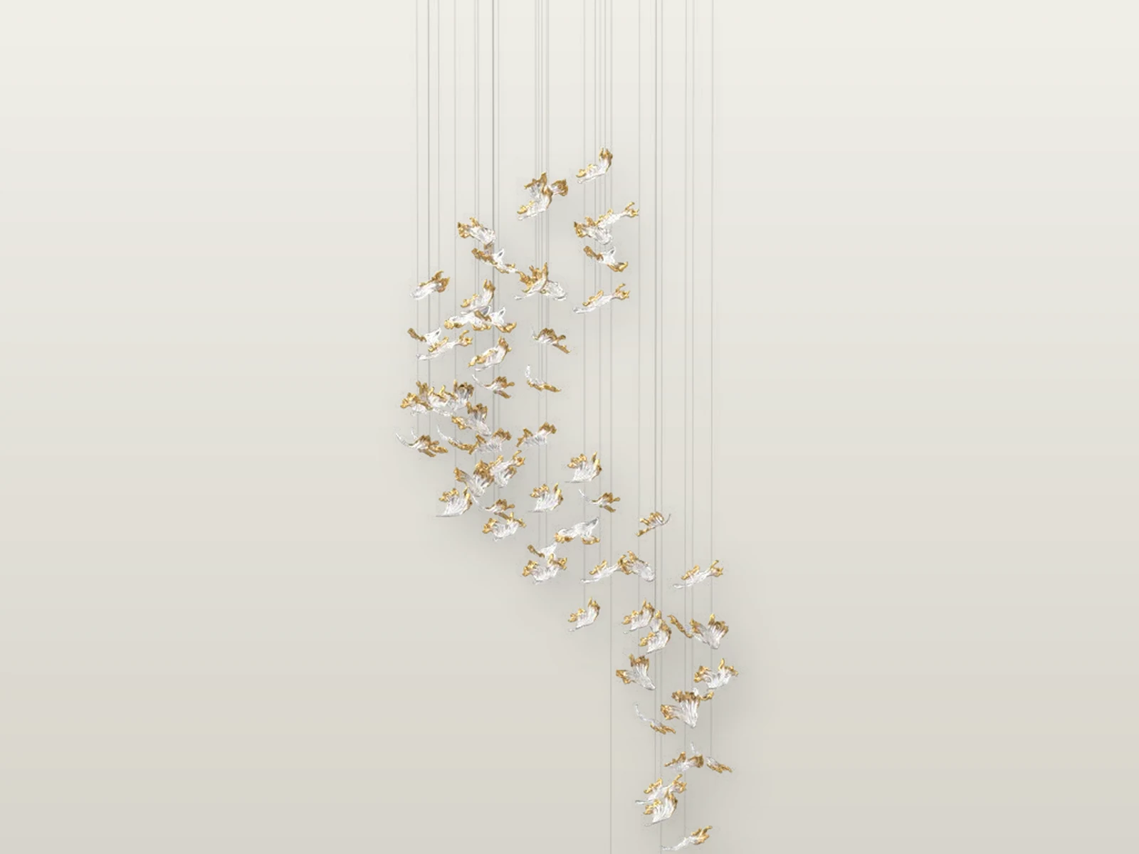 TPC-VL-FRZ-M3 Frozen M3 Gilded Crystal Cascade construction detail