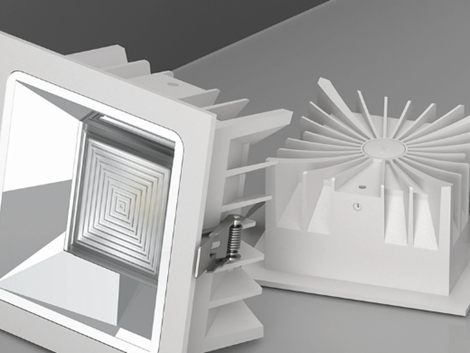 MET-TD730A Square Adjustable COB Downlight optical view